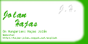 jolan hajas business card
